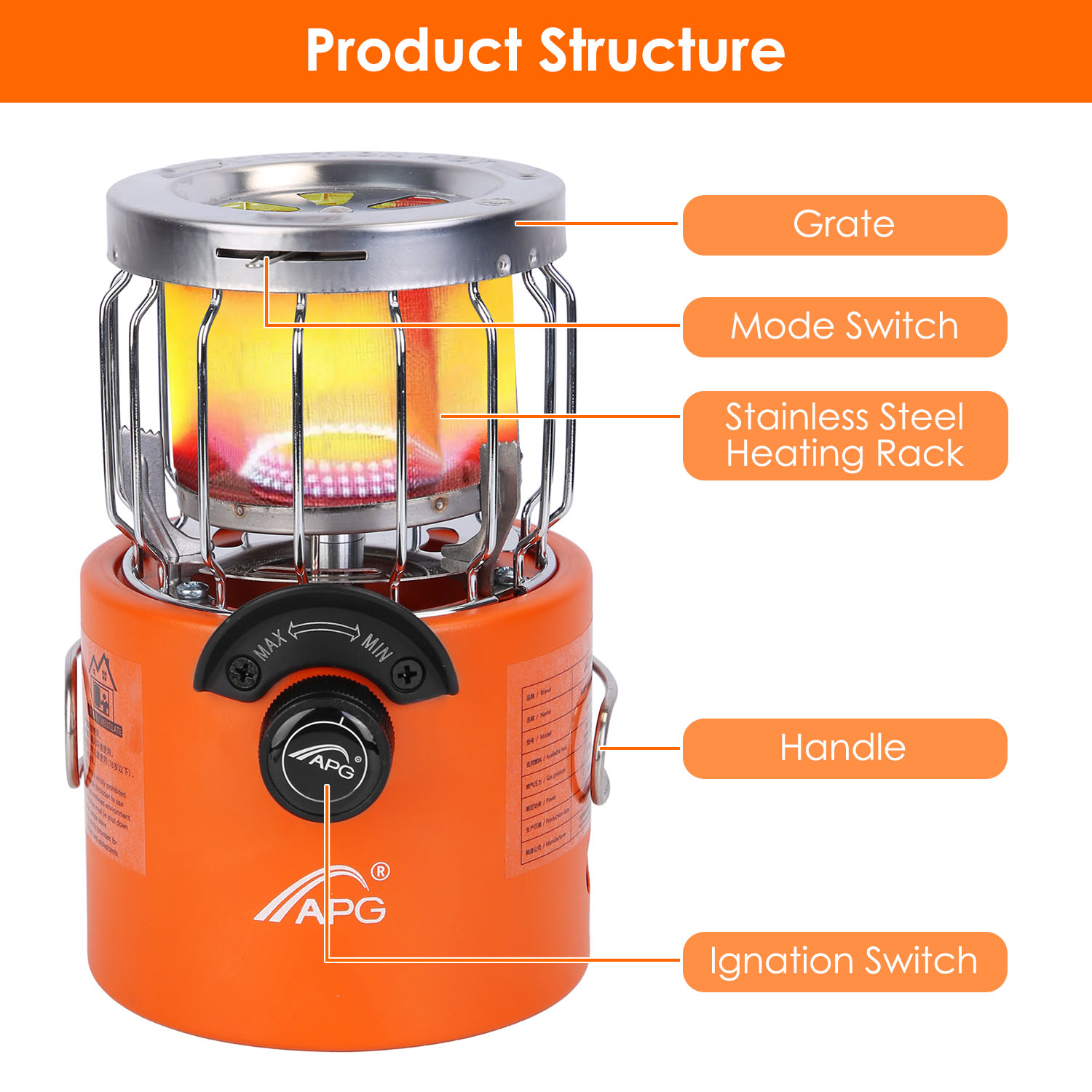 2000W 2 In 1 Camping Stove Tent Heater